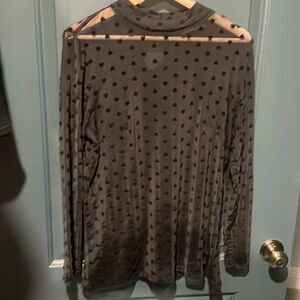 Sheer black long sleeve top